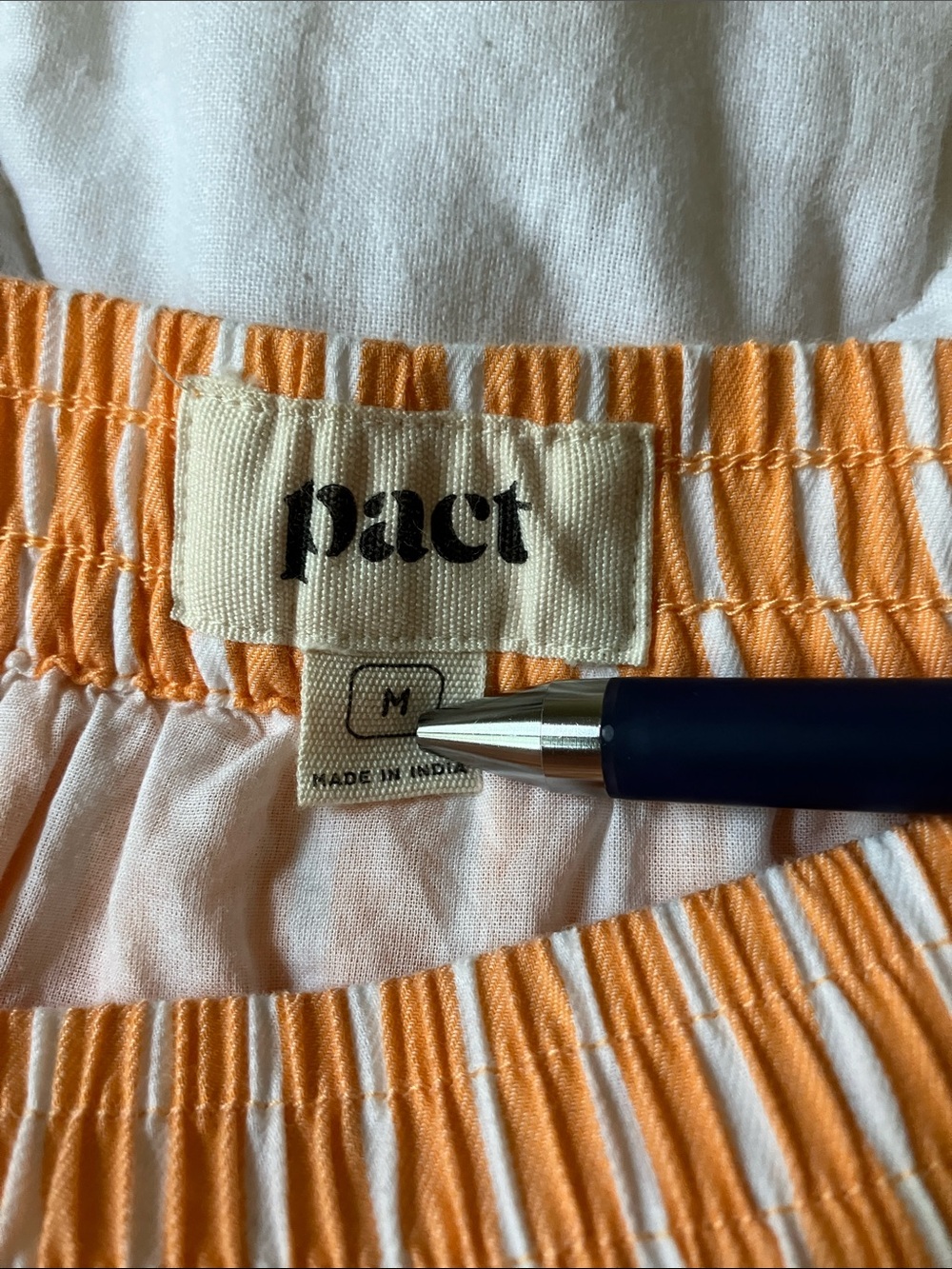 Pact Organic Citrus Stripe Light Cotton Tiered Skirt Medium - Picture 3 of 6